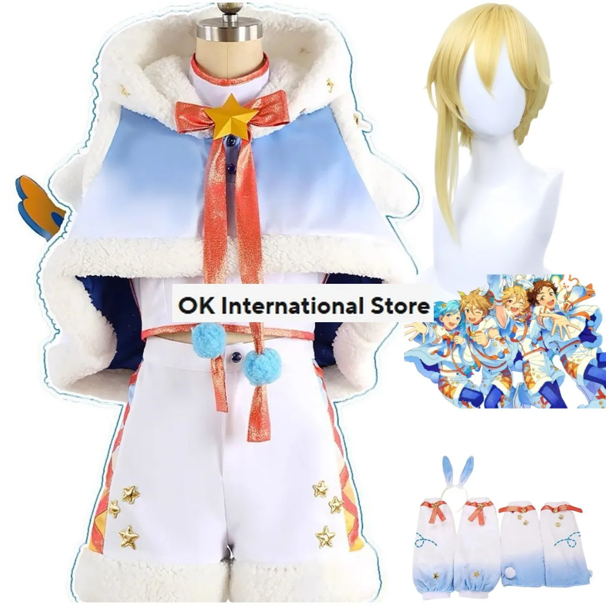 Anime Game Ensemble Stars Nito Nazuna Cosplay Costume Trip Rabbits Wig Team Uniform Shawl Man Woman Halloween Christmas Suit