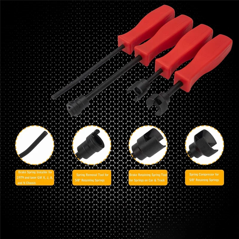 

8Pcs Brake Drum Tool Kit Brake Drum Tool With Drum Spring Tool Brake Spring Compressor Spring Pliers Adjusting Spoon Set