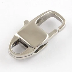 1pc Polished 316 Surgical Stainless Steel Lobster Claw Clasps Stainless Steel Color 23x12x5mm Hole: 4.5mm