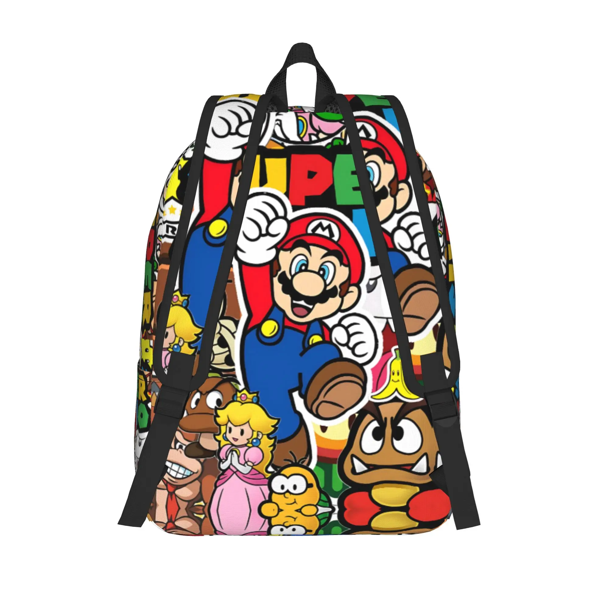 Fashion Cartoon Super Mario Backpack  Mochilas Casual School Sturdy Shoulder Rucksack