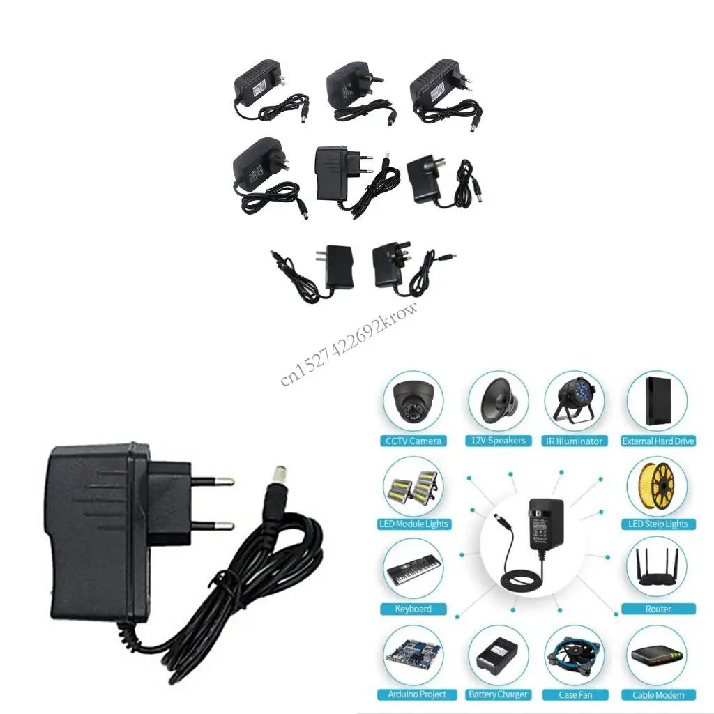 R9CB 10V 1A 1.5A 2A 3A AC/for DC Adapter Switch Power Supply for LED Light Strips 5.5x2.1-2.5mm Male Connector Plug
