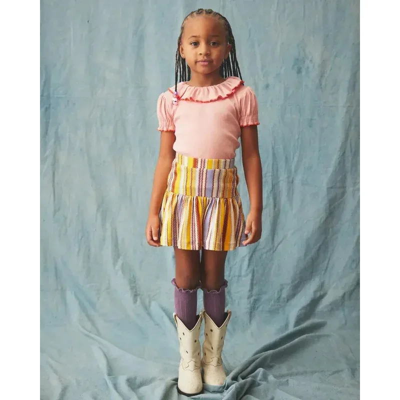 Qq98Camisetas florales para niños, blusa a la moda para niños, camisetas Misha puff, conjunto de traje para bebé y niña, ropa superior para niño 2024