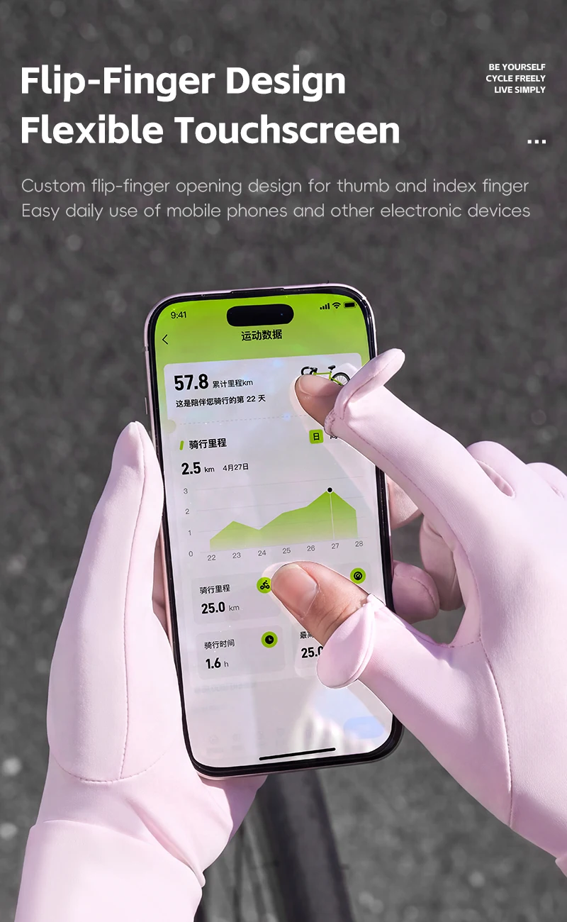 WEST BIKING Damen Fahrradhandschuhe, Flip-Finger, Touchscreen-fähig, Vollflächen-Polsterung, rutschfest, UPF 50+, für Frühling, Sommer, Herbst, Rennrad – Detail 5