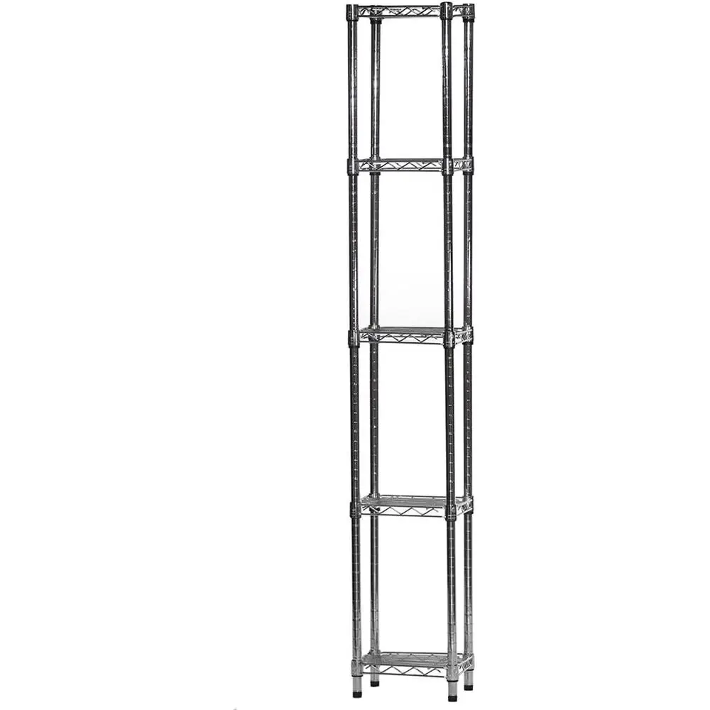 

5-Shelf Chrome Shelving Unit, 8 Deep x 12 Wide x 84 Tall, Holds 800lbs, Industrial Style, Ideal for Kitchen, Office, Garage, and