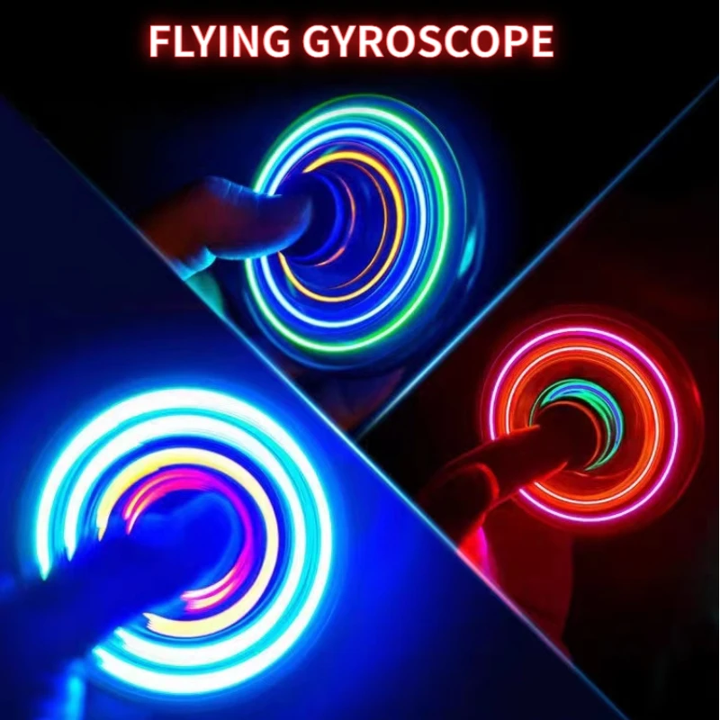 Flynova Fidget Spinner Fingertip Upgrade Flight Gyro Flying Helicopter Spinner UFO Drone Adult Decompression Toy Kids Gift Toy