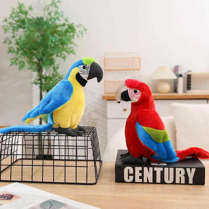 

New Educational Realistic Parrot Stuffed Animal Soft Lifelike Macaw Cockatoo Plush Toy Tropical Bird Doll Nature Science Gifts