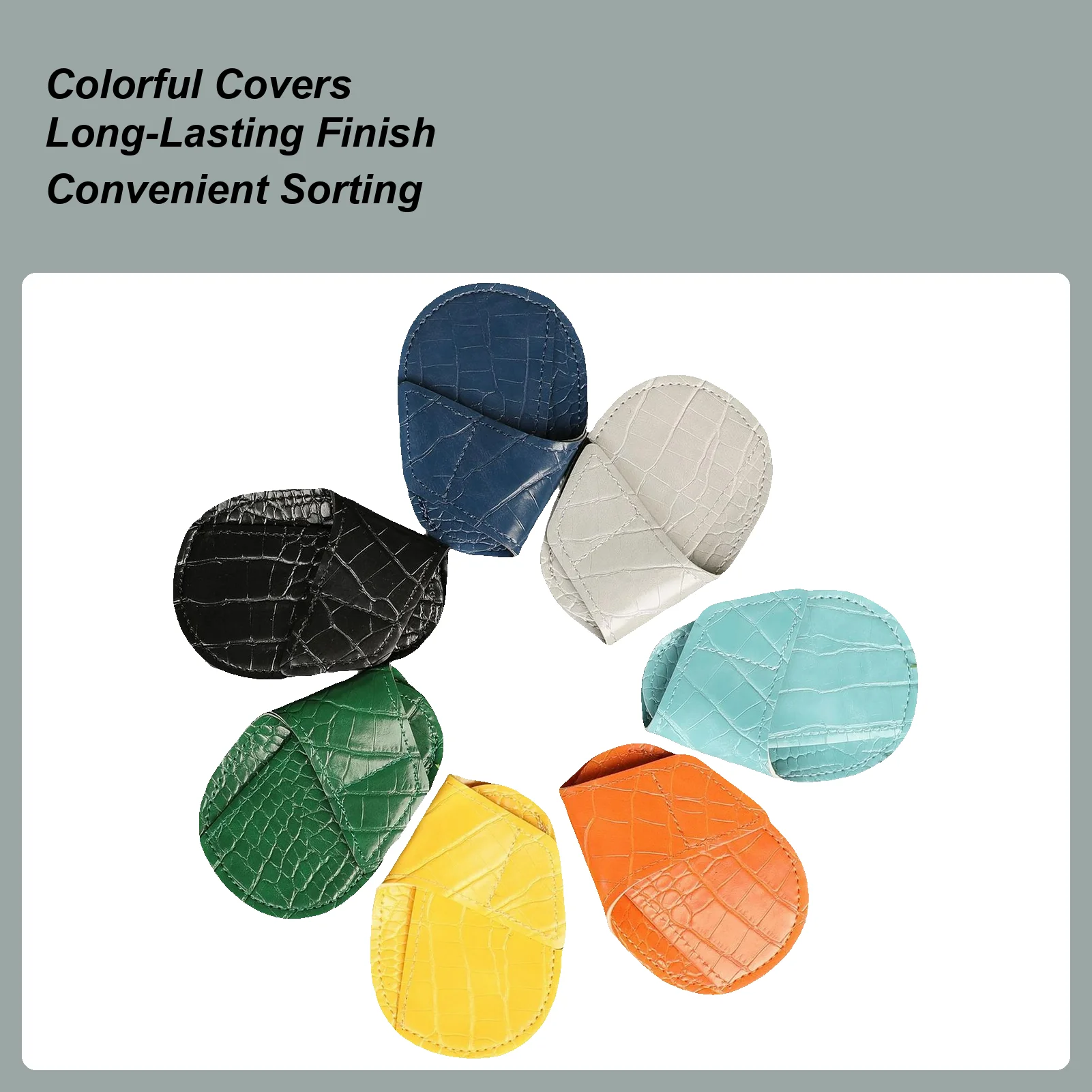 

7/10 шт. железные чехлы для клюшек для гольфа, защитные чехлы из искусственной кожи, железные чехлы для головы для легкой идентификации, мужчин, женщин, игроков в гольф, в помещении