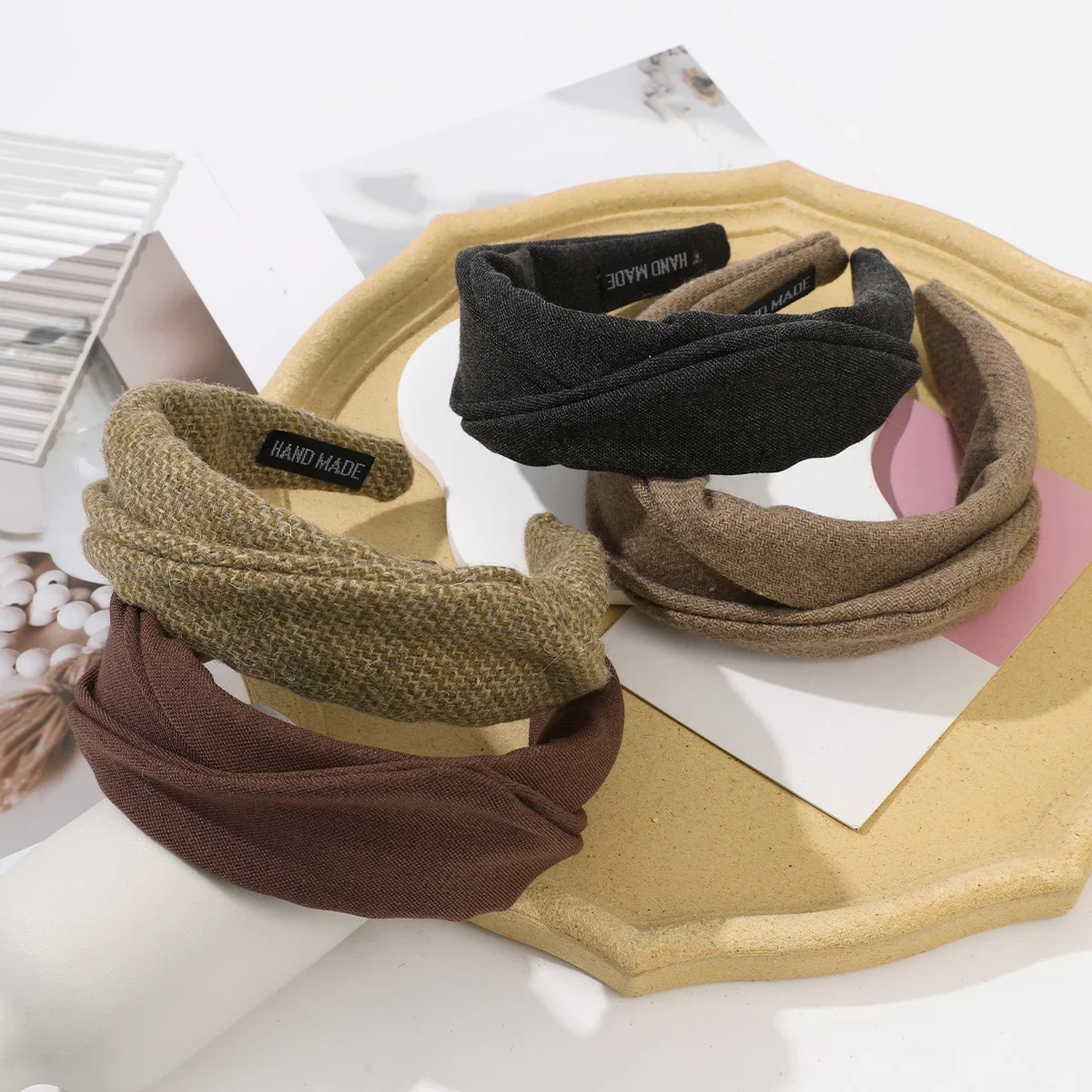 1 قطعة عقال واسعة الموضة أنيقة الشعر هوب هيرباند الخريف الشتاء سيدة عادية التسوق السفر خوذة الملحقات #1