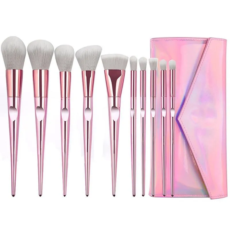 

10 PCS/Lot Makeup Brushes Set Eye Shadow Foundation Women Cosmetic Powder Blush Blending Beauty Make Up Tool