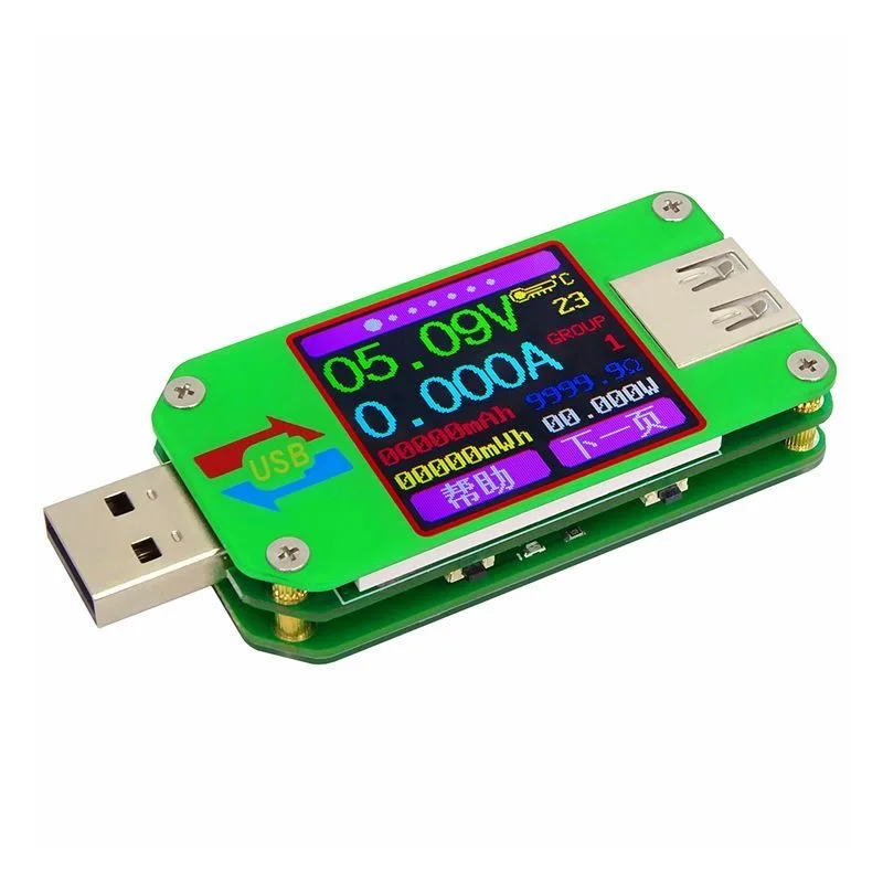 M24 tela colorida USB tensão e amperímetro resistência Micro medidor de teste display LCD colorido de 1,44 polegadas