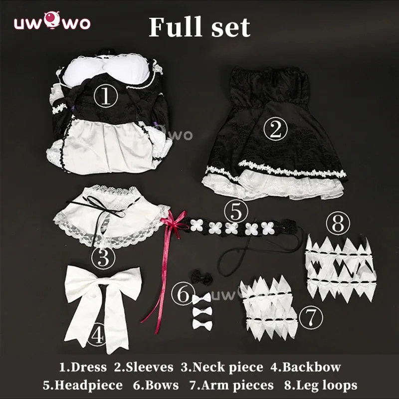 AD1 UWOWO Collab Series: Remm Косплей Re: Zero Lost in Memoriess RemM Косплей Костюм Горничной Костюм на Хэллоуин5@rD~