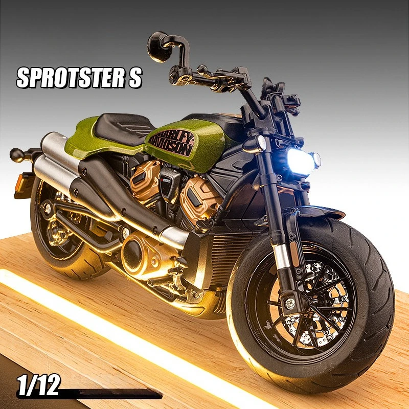 

1:12 Sportster S Motorcycle Diecast Metal Alloy Simulation Model car Sound Light Collection Kids Toy Gifts