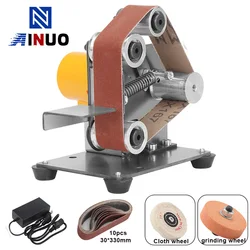 110V/220V Mini Electric Belt Sander DIY Polishing Grinding Machine Cutter Edges Sharpener Multifunctional Grinder Power Tool