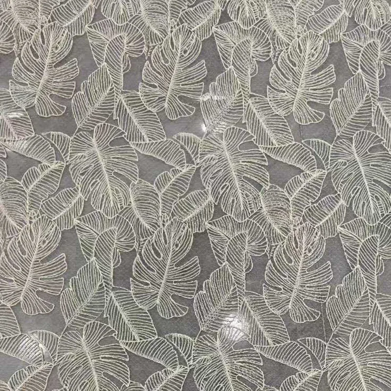 

Leaf Pattern Lace Embroidered Mesh Fabric Women's Dress Children's Clothing Diy Making Fabric