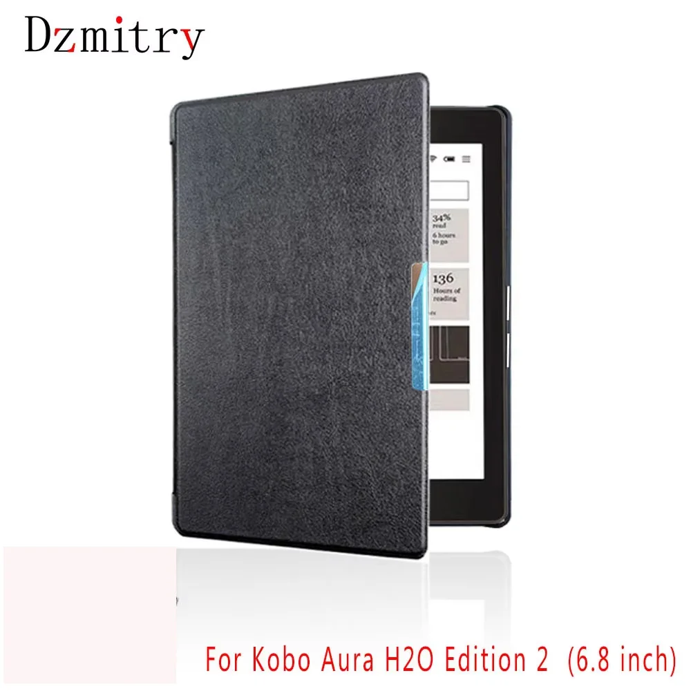 Flip Slim Closured Case For Kobo Aura H2O Edition 2 (6.8-inch) e-Book, Folio Durable Leather Cover e-Reader Protective Sleeve