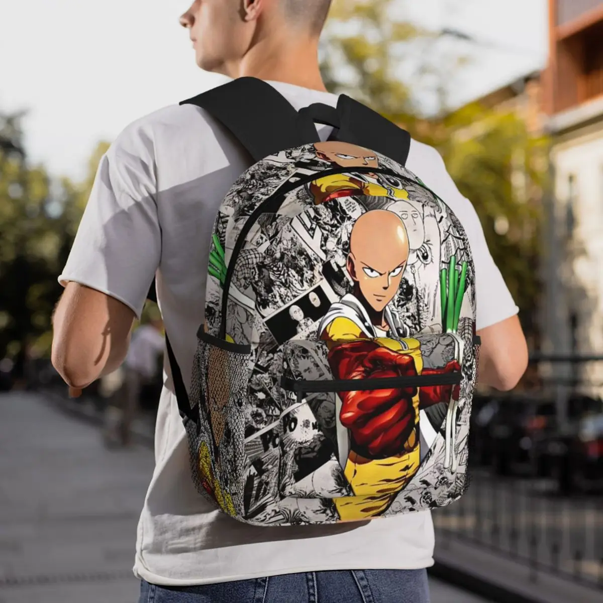 حار الدم أنيمي واحد لكمة رجل حقيبة ظهر الطالب حقيبة مدرسية المشي لمسافات طويلة السفر Daypack للرجال النساء حقيبة الكتب الموضة حقائب الكتف