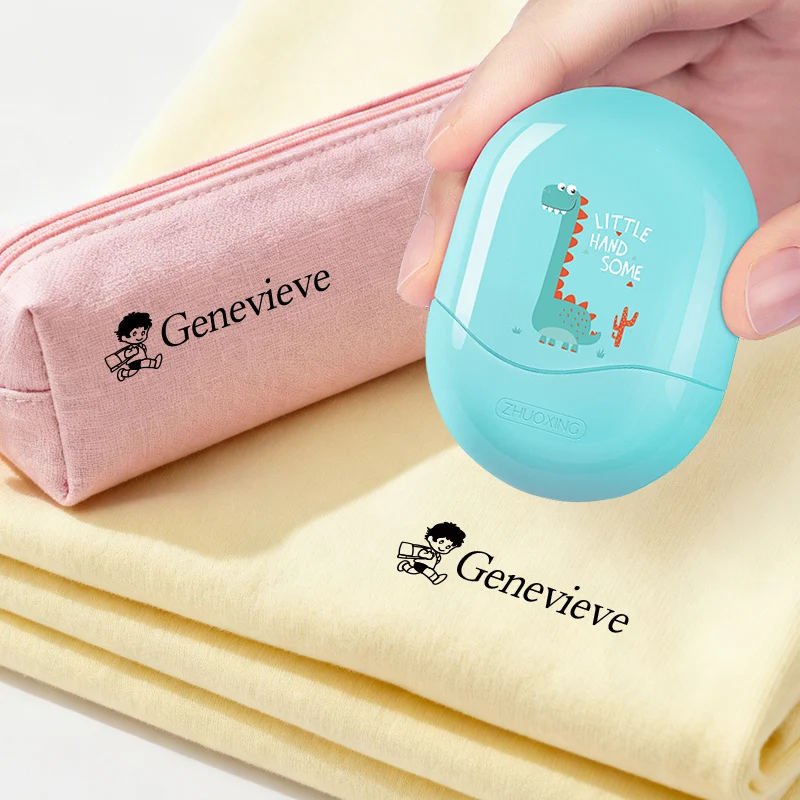 ختم اسم الطفل مصنوع يدويًا مخصص مع هدية - حبر قابل للغسل للملابس/الحفاضات واللوازم المدرسية، ختم شخصي آمن وغير سام #3