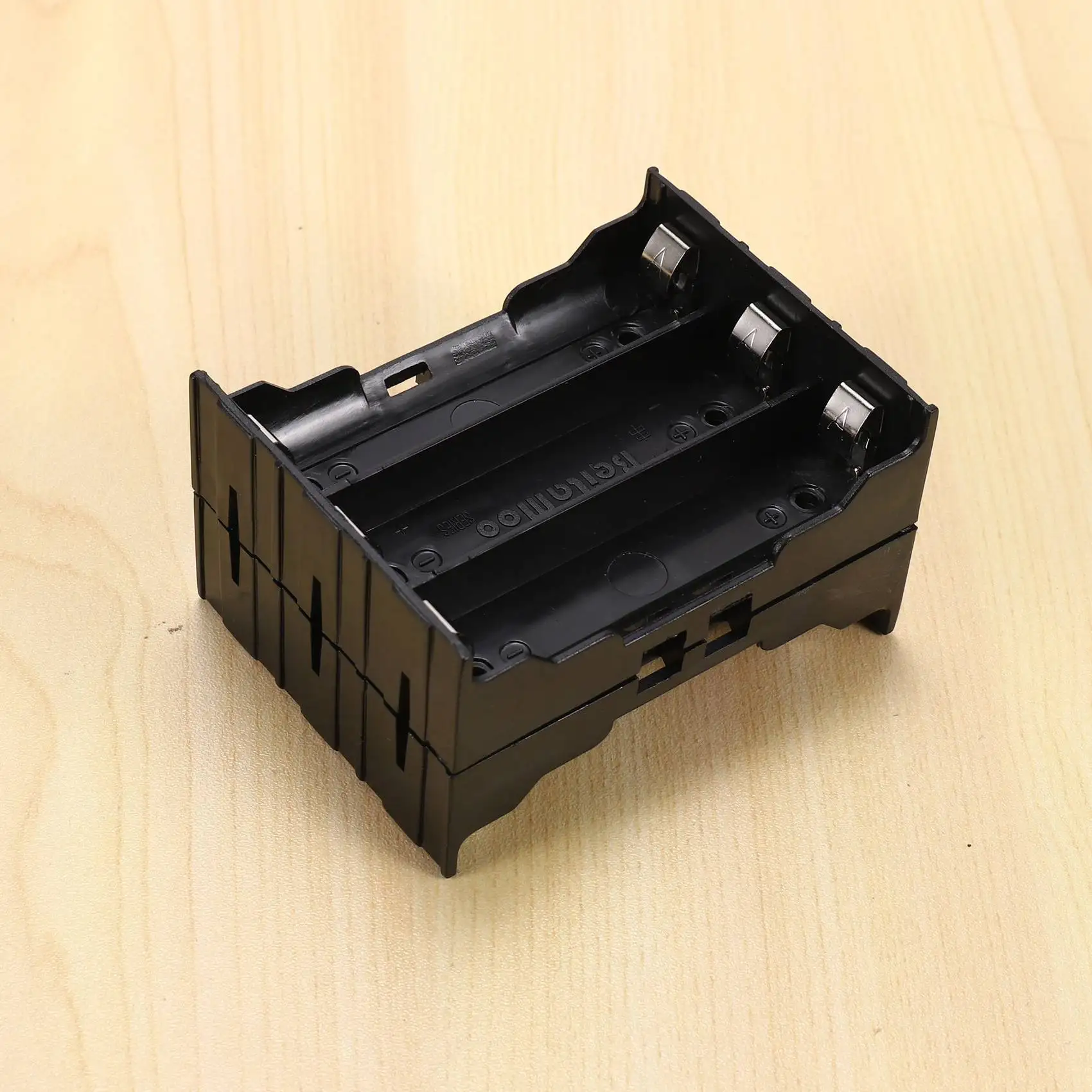 A53M-5 Pcs Black Plastic 3 X 3.7V 18650 Batteries 6 Pin Battery Holder Case