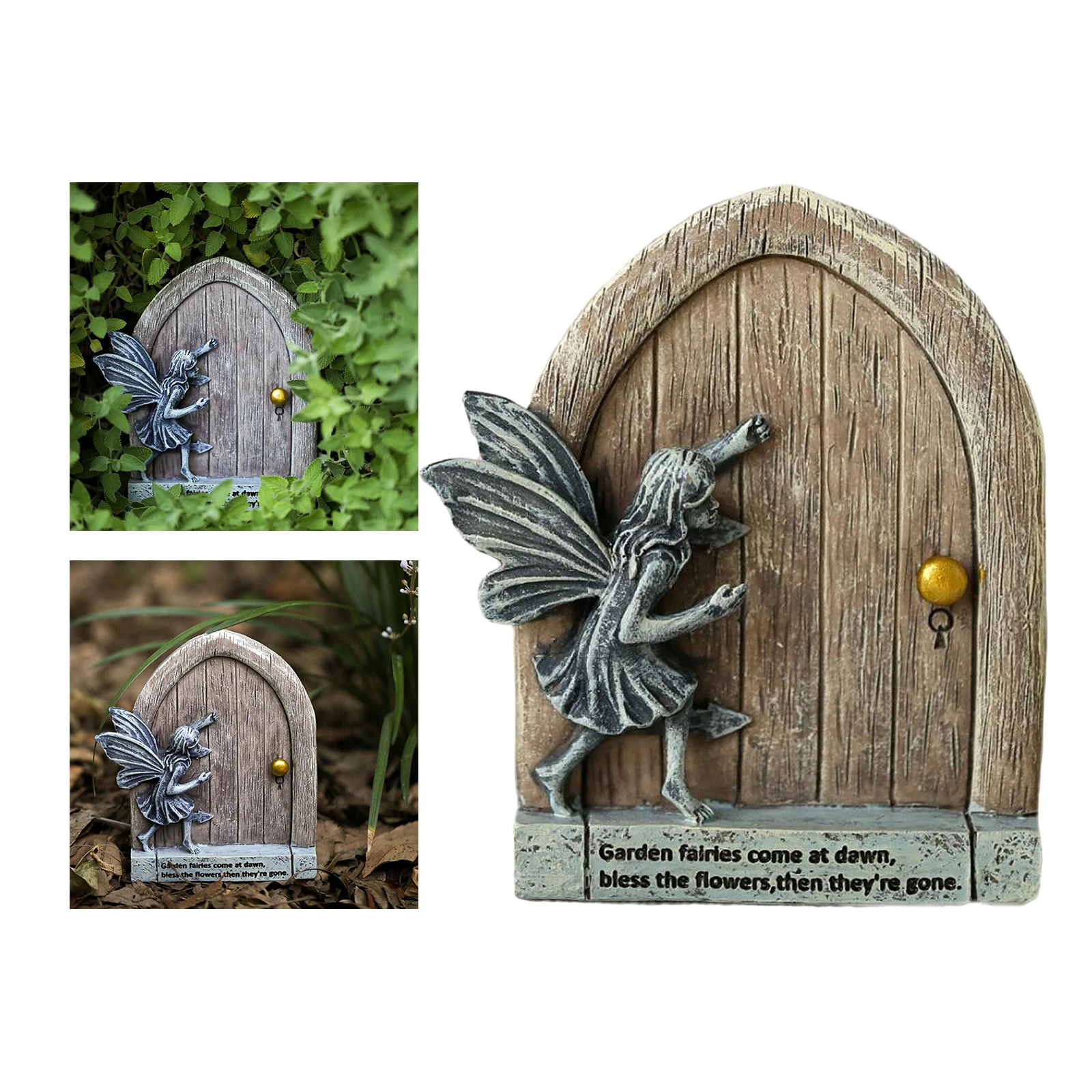 

Enchanted Fairy Garden Door Sculpture Set for Indoor and Outdoor Decor