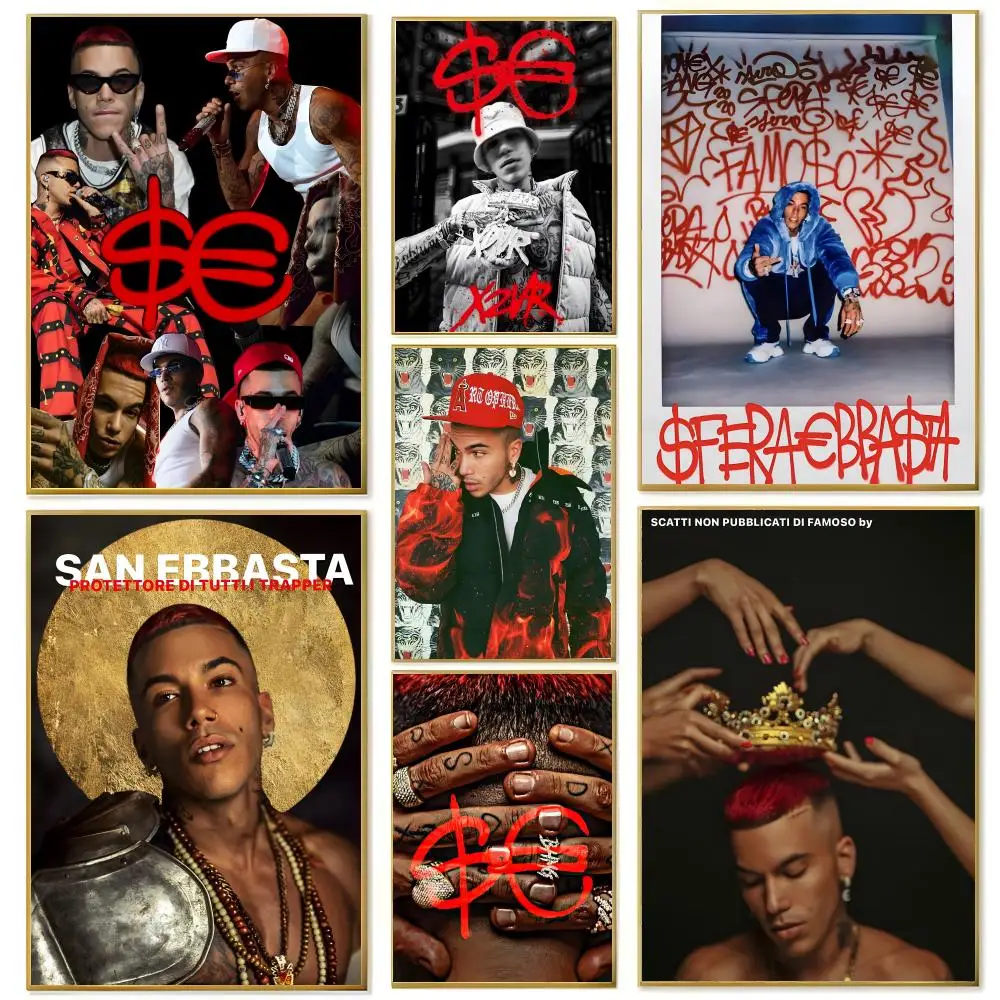 Rapper S-Sfera E-Ebbasta Poster Wall Art Print Art Suitable for Living Room Bedroom Bar Parlor Home Decor Gift