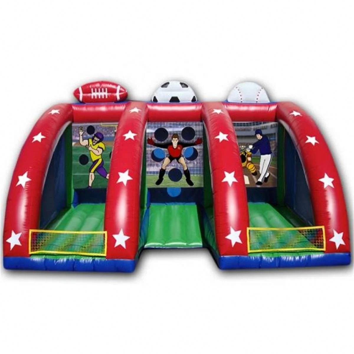 Outdoor Amusement Park Interactive Inflatable Sports Games 3 in 1 Multi Sports Throwing and Play Arena