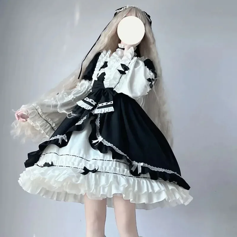 Op01 плюс размер 4XL 140 кг осеннее платье Лолиты для женщин со съемным рукавом винтажное милое вечернее праздничное платье с бабочкой6gd @