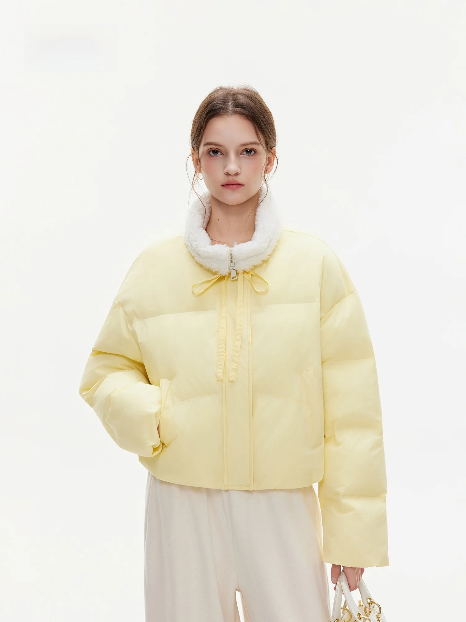 

Женская хлопковая куртка Azmi с воротником из овечьей шерсти, утепленная, теплая верхняя одежда, новая зимняя модель, простой свободный крой, длинный рукав