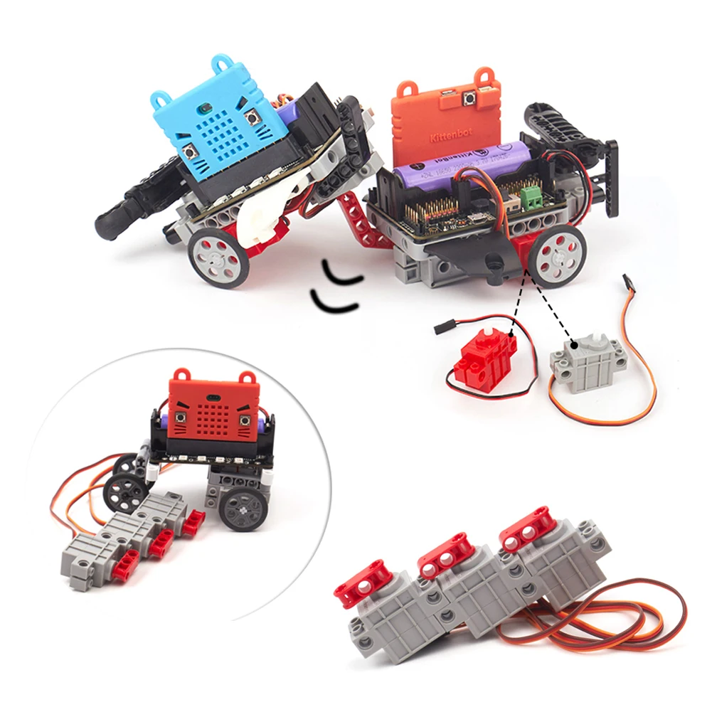 Geekservo Kit de rueda servo de 270 grados Compatible con Legoeds para Arduino Raspberry Pi Microbit Programación Clase Código educativo