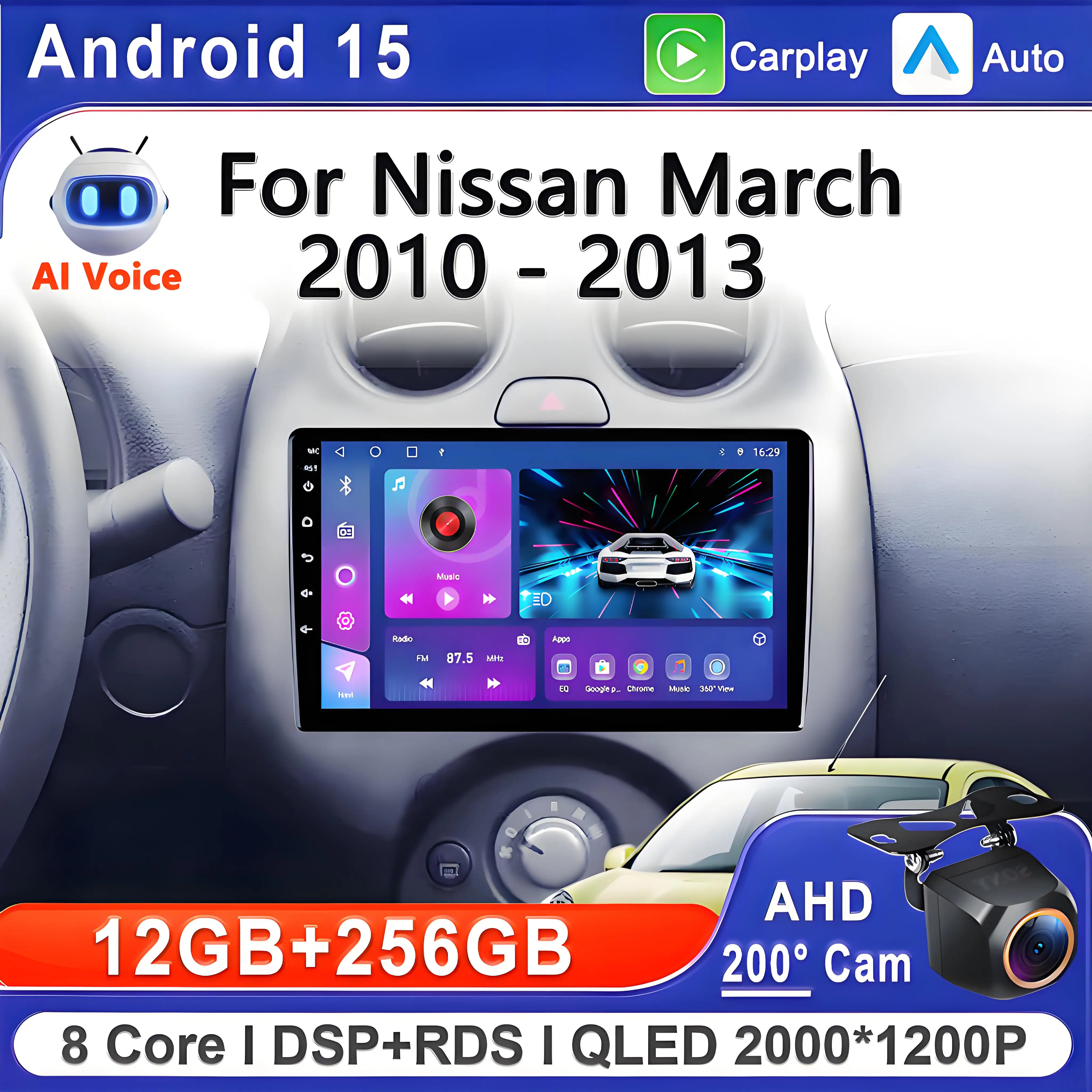 

Android 15 For Nissan March K13 2010 - 2013 Car Radio Multimedia Video Player Navigation GPS stereo GPS Screen Head Unit DVD