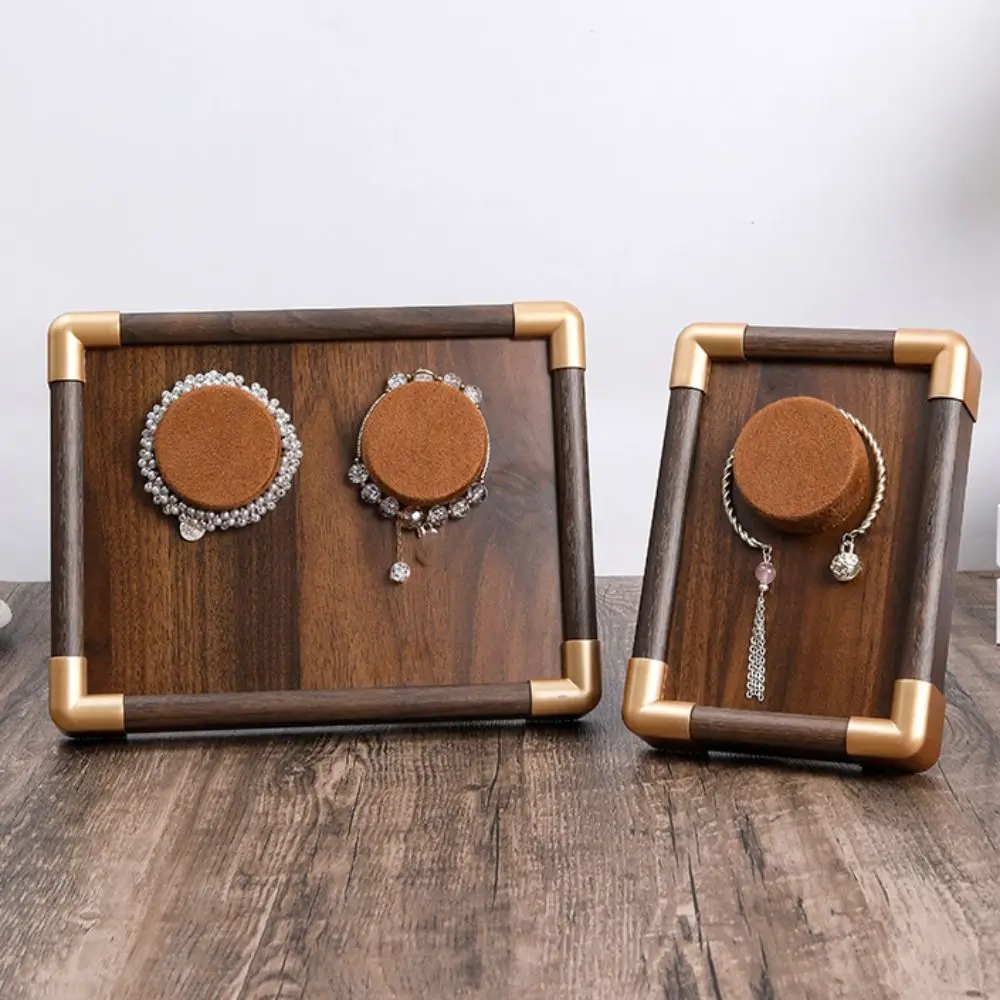 Durable Walnut Wood Bracelet Tray Organizer Storage Case Bracelet Display Rack Ornaments Necklace Jewelry Display Stand Gift