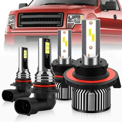 フォードF150F250 F350 2004-2014用LEDヘッドライトおよびフォグバルブ,ハロゲンヘッドランプの交換,6000k,4パック