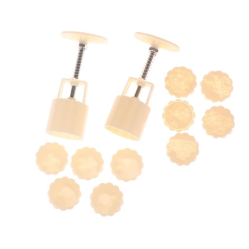 

5/6Pcs 50G Mooncake Mold Mid-Autumn Festival Hand-Pressure Flower Moon Cake Mould DIY Hand Mooncake Fondant Decoration Tools