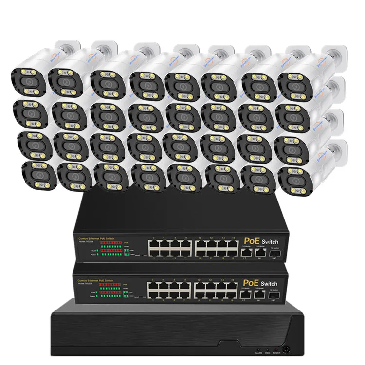 

JIANVISION 32-Channel POE IP Camera System 5MP Metal Housing Indoor/Outdoor CCTV with Waterproof POE Switch NVR CMOS Sensor IP66