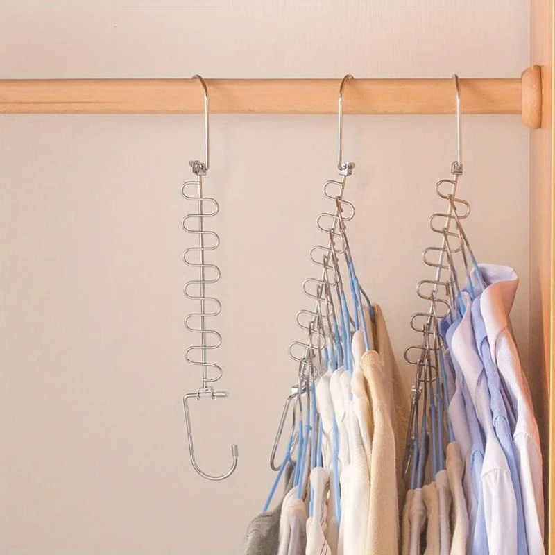 

"Streamlined" Space-Saving Magic Cascading Hangers - Durable Steel, Powder-Coated Finish For Closet & Wardrobe Organization