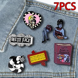 Beetlejuice's Manual of The Dead Enamel Pins Movie Denim Jacket Pin Ladies Brooch Boys Punk Shirt Badge Hat Pin Gift for Friends