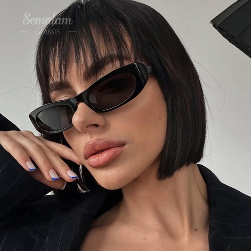 

Small Frame Oval Women's Sunglasses Fashion Designer Narrow Frame Rectangle Sunglasses Female Personality Shades Oculos De Sol