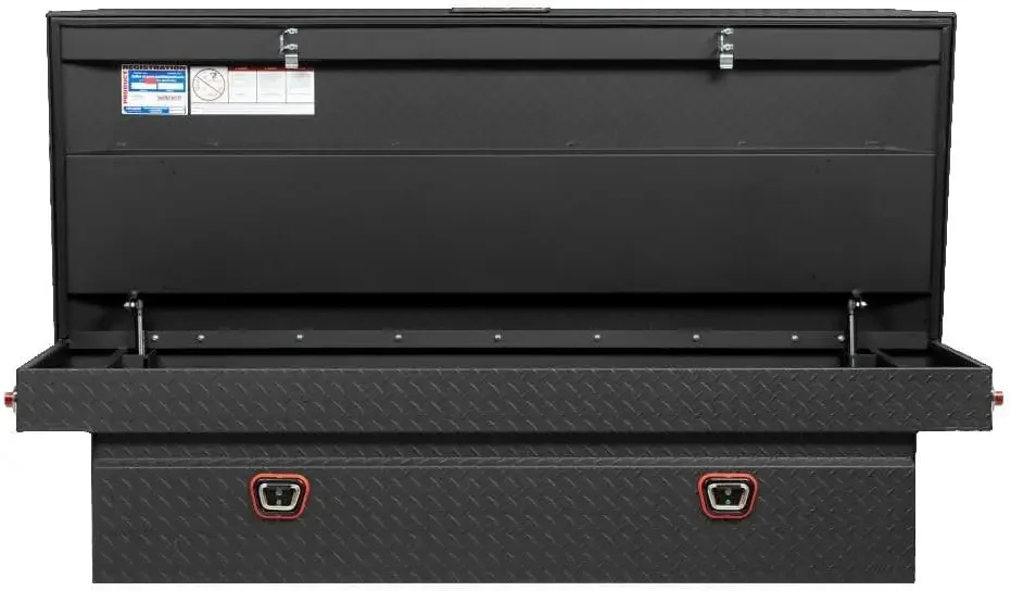 Saddle Truck Tool Box Aluminum Full Extra Wide Textured Matte Black