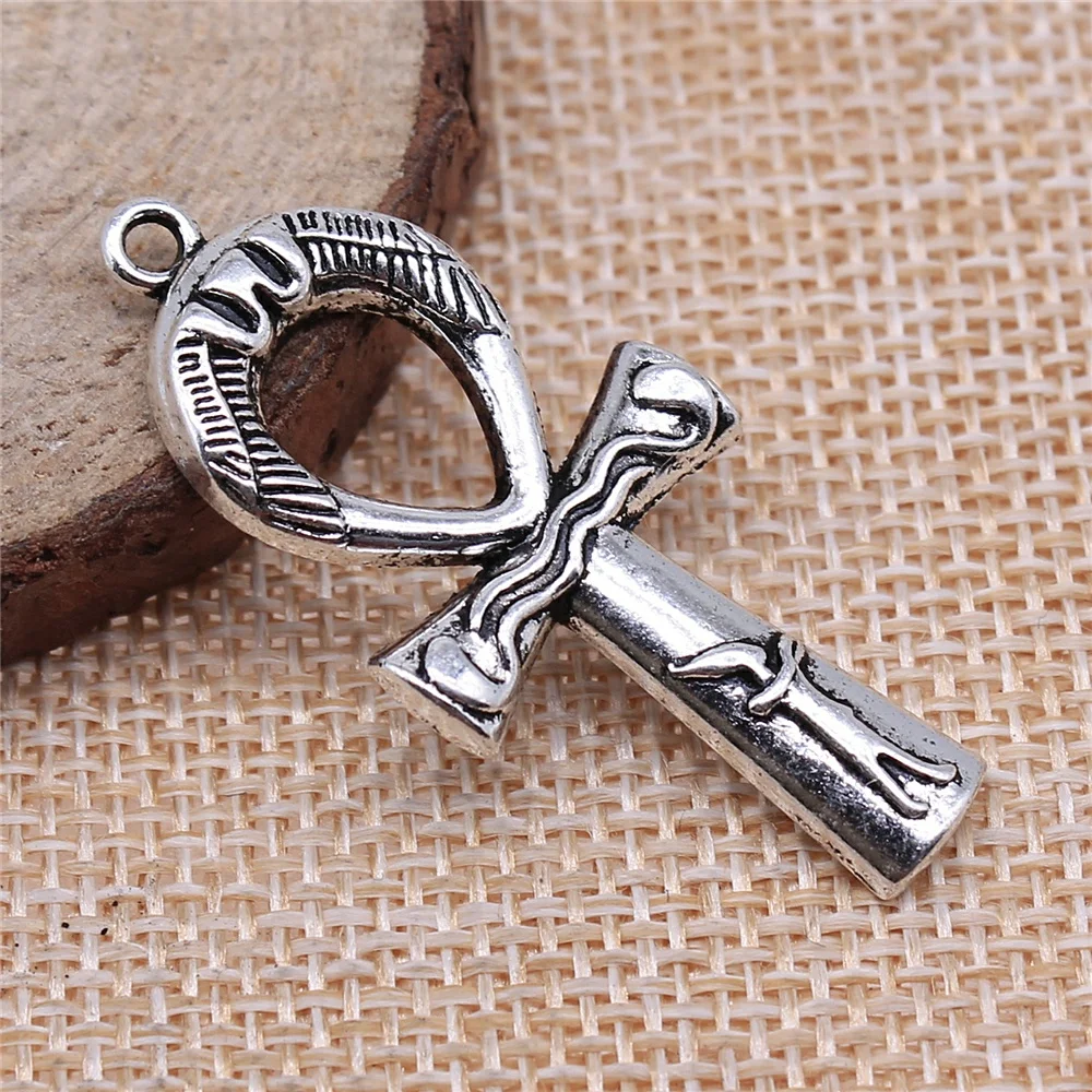 WYSIWYG 5pcs 43x19mm Ankh Cross Charms Pendant Egyptian Cross Charms