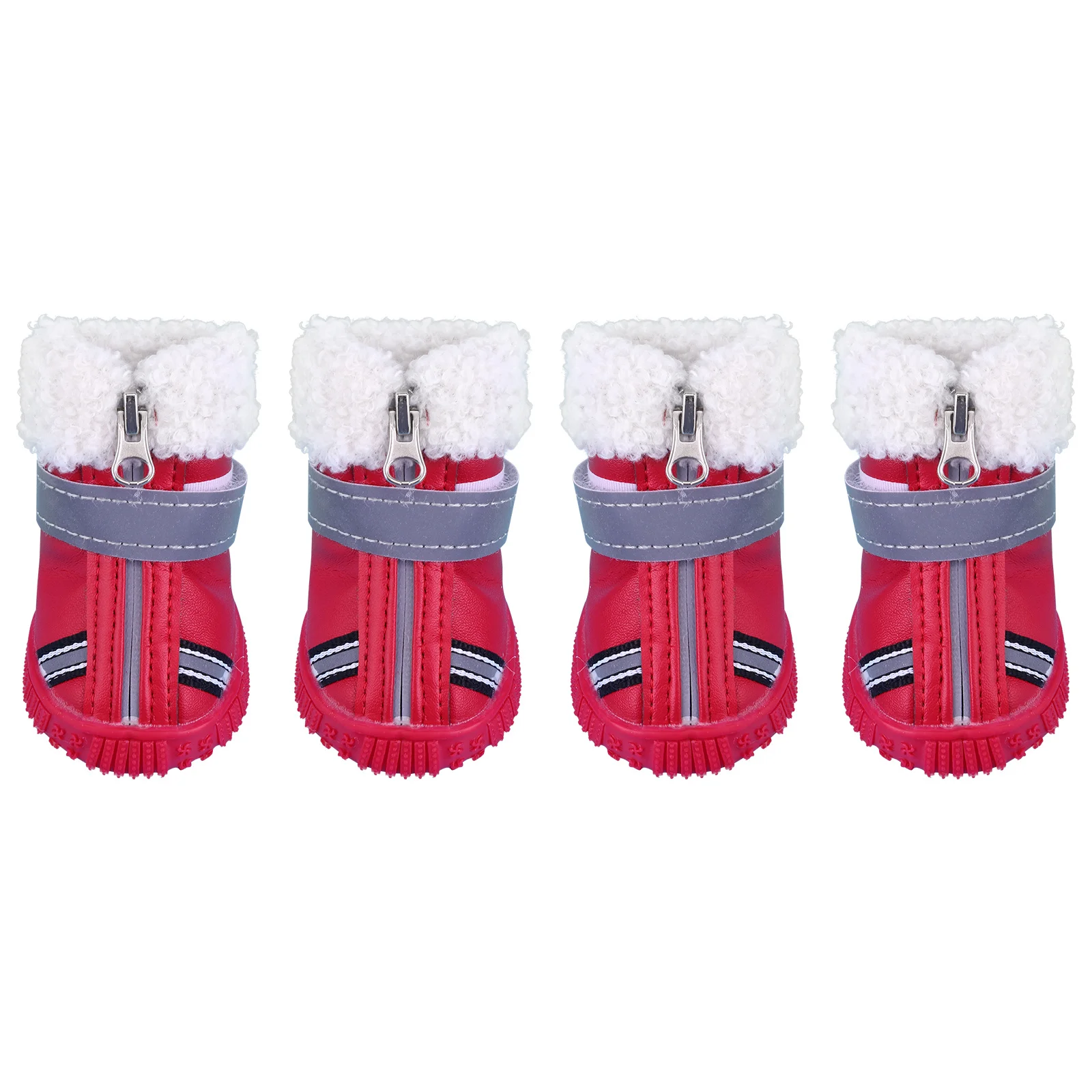 

4Pcs Thickened Winter Cotton Dog Shoes Easy to Put on Stay-on Design Ideal for Snowy Weather Chihuahua Shoes Dog Boots