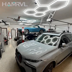 Garage Light Hexagon LED Lighting Gym BarberShop Hair Salon Ceiling Light For Studio Car Detail 4S Demo Workshop Office Shop Bar