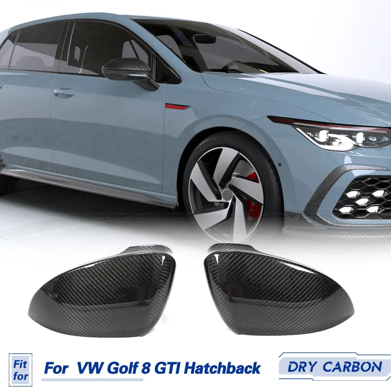 

Car Rearview Mirror Covers Caps Prepreg Dry Carbon for VW Golf 8 MK8 GTI Hatchback 2021 2022 Add On Side Rear View Mirror Shell