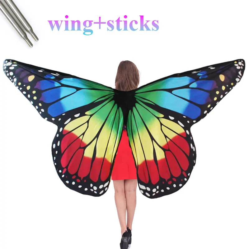 

Women Belly Dance Butterfly Wings Belly Dancing Angel Rainbow Wings for Stage Performance Show