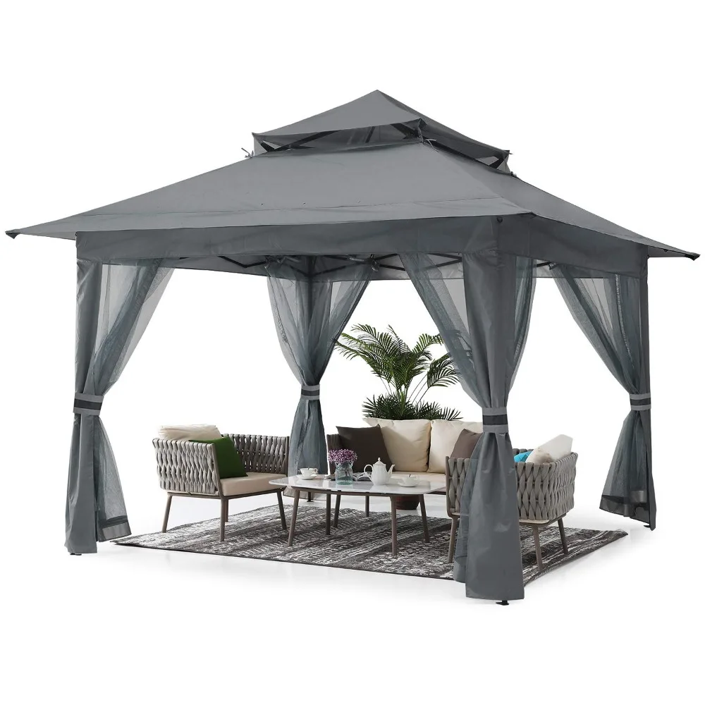 

Pop Up Gazebo 13x13 - Outdoor Canopy Tent with Mosquito Netting for Patio Garden Backyard, Customized