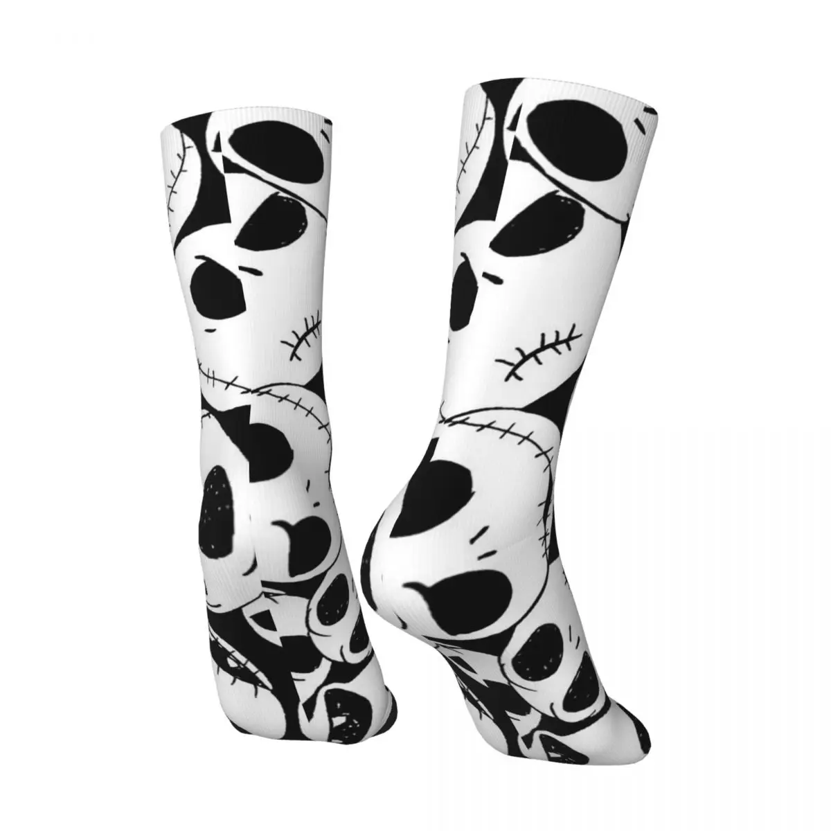 Crazy Sock for Men Pattern Halloween Hip Hop Harajuku Skeleton Skull Bone Pattern Printed Boys Crew Sock Casual Gift