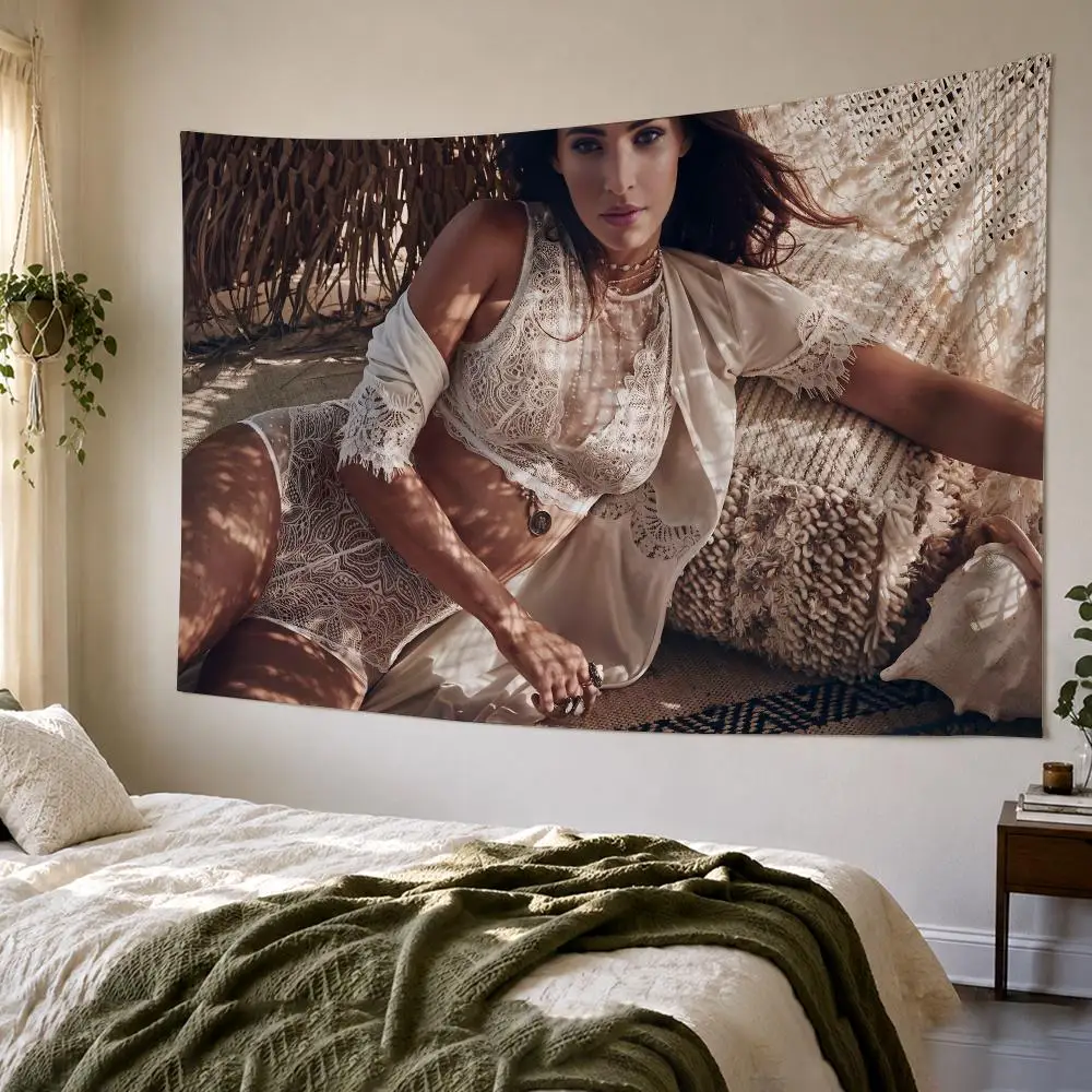 America M-Megan Fox Tapestry Custom Living Bedroom Party Dormitory Interior Wall Bohemian Decoration Attached Clip