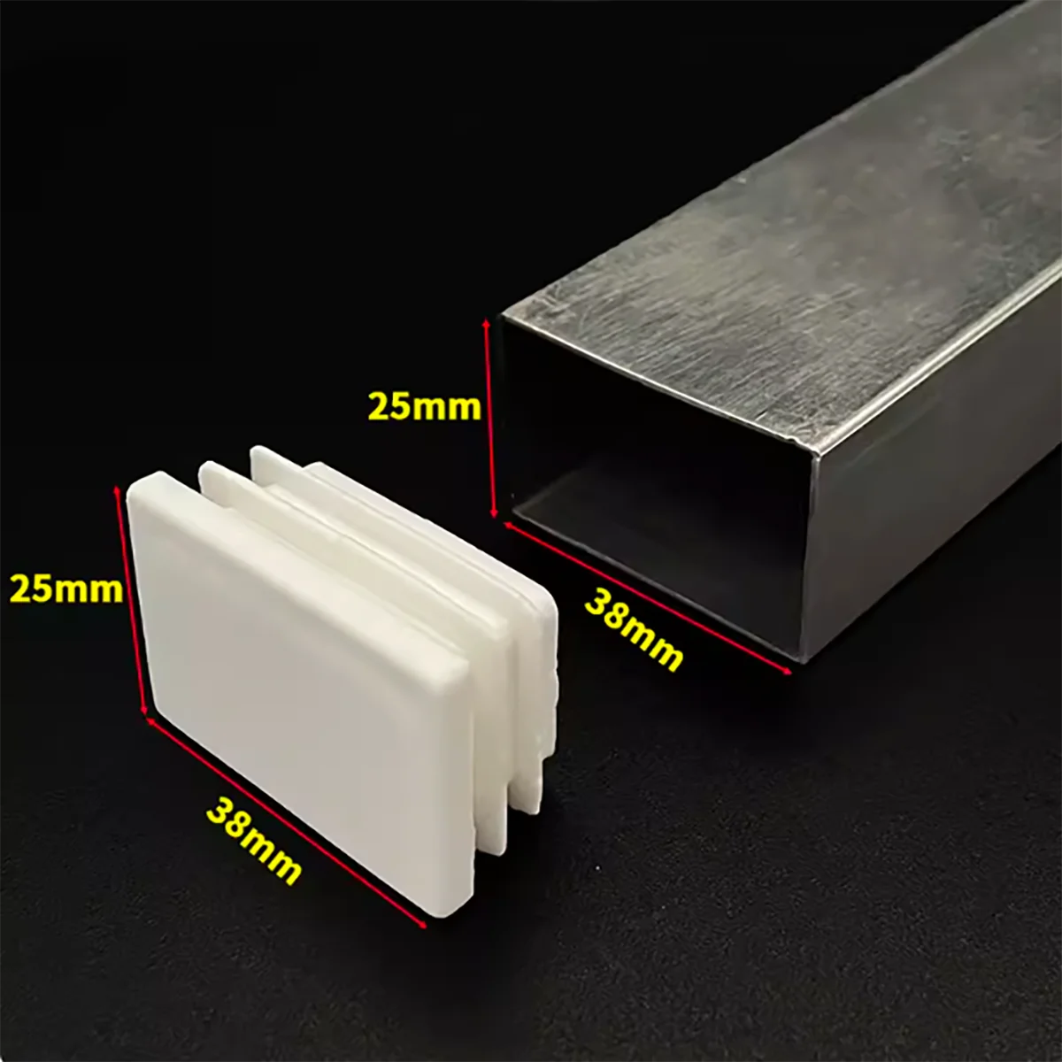Witte Plastic Blanking Einddop Pijp Inzetstukken Stop Stalen Been Stopfen Decoratieve Stofkap ﻿Vierkant/Rechthoek Alle Grootte