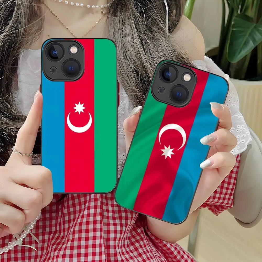 

Чехол для мобильного телефона с флагом Азербайджану для iPhone 17, 16, 15, 14, 13, 12, 11 X XR XS 8 7 Air Pro Max Plus, мини-красочный силиконовый чехол