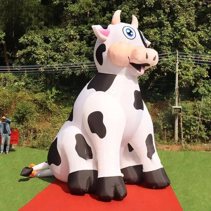 

3/4/6 M Milk Personalized Iatable Cow Balloon With Blower For Pasture Shop Decoration Toys