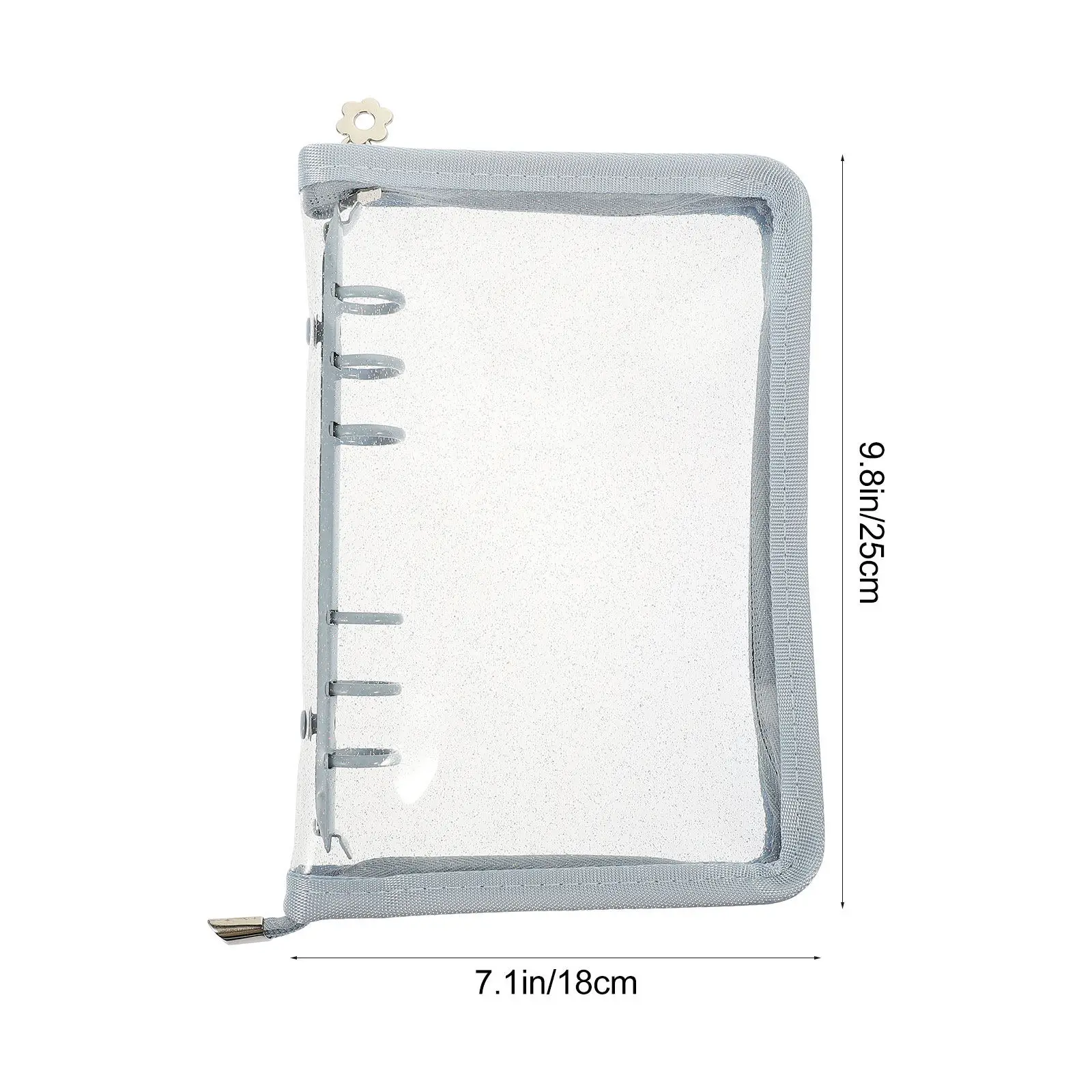 Lightweight Anti-Slip PVC Zipper Binder Notebook Cover for Hand Ledger Diary Storage Book Album 6-Ring Aesthetic Scrapbook view 3