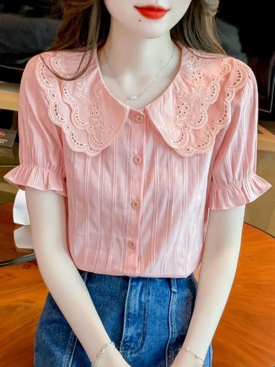 camisa-feminina-fina-de-algodao-estilo-executivo-verao-2026-nova-moda-com-bolso-de-boneca-e-lenco-elegante-leve